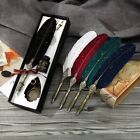 1 Set English Calligraphy Feather Dip Pen Writing Stationery set Gift Box with 2