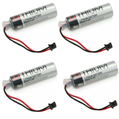 4pcs TOSHIBA ER6V 3.6V ER6VC119B ER6VC119A 3.6V PLC Battery with Black Plug - Image 1 of 4