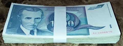 1 NOTE FROM TESLA BUNDLE $1000 CURRENCY BANKNOTE MONEY NOTE BILL CASH BLUE$ Cover