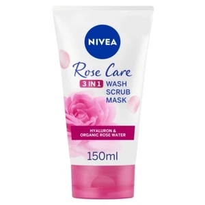 NIVEA Rose Care 3 in 1 Organic Rose Water Face Wash Scrub & Mask 150ml - Picture 1 of 1