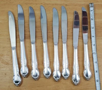 8 CUCHILLOS DE LUGAR PLATEADOS VICTORIANOS/MOONLIGHT 1959 VINTAGE MEDIADOS DE SIGLO  Foto 1 de 4