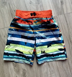 Wonder Nation XS 4-5 Swim Trunks Boys Sharks Striped - Picture 1 of 7