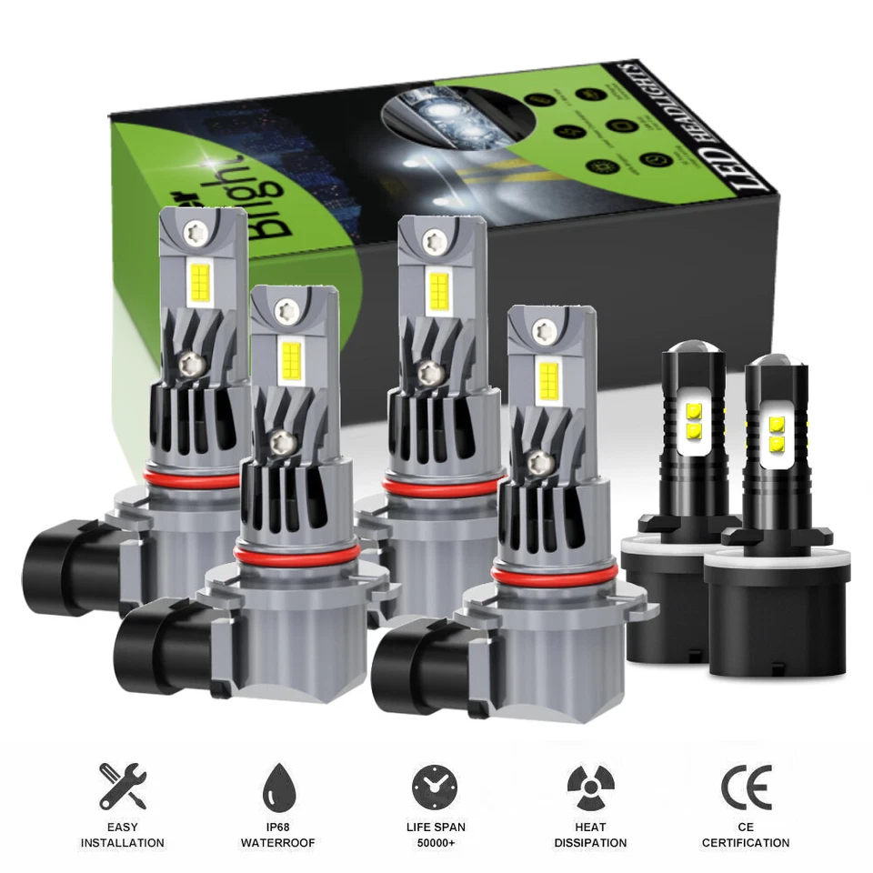 For 2002-2007 Buick Rendezvous Combo LED Headlights Hi/Lo Beam+Fog Light Bulbs — 第 1/4 张图片