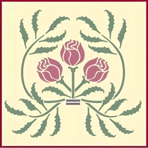Art Nouveau 8 Stencil - International style decorative art - The Artful Stencil - Picture 1 of 6