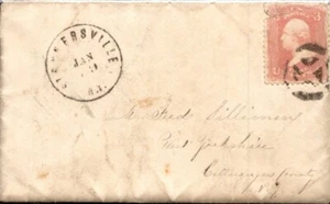 EDSROOM-137 MAJ GEN BONESTEEL COLLECTION SC# 65 FANCY GEOMETRIC CANCEL 1865 - Picture 1 of 1