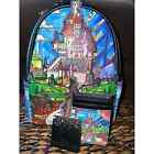  Loungefly Disney Beauty and The Beast Stained Glass Castle Mini Backpack Card