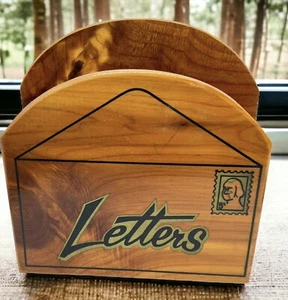 Washington Stamp Cedar Craft Wood Letter Holder Desktop Vintage Retro Cabin - Picture 1 of 8