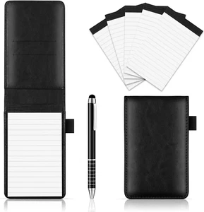 7-Piece Small Notepad Holder Set, Pocket Notebook with 5 Refills, 3 X 5 Inch - Picture 1 of 12