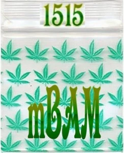 Paquete de 100 bolsas de 1,5X1,5" con cremallera verde hoja 1515 - Imagen 1 de 12