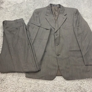 Yves Saint Laurent Suit Mens 47R Jacket Blazer 36x31 Pants Brown Wool 2pc Set - Picture 1 of 22