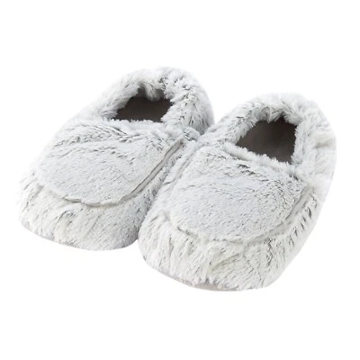Warmies Microwavable Slippers Lavender Scented One Size Marshmallow Grey