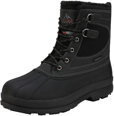 NORTIV 8 Men's Snow Boots Insulated Waterproof Rugged Duty Outdoor Winter Boots - Image 1 of 4