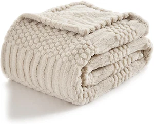 Fall Throw Blanket for Couch-Soft Boho Bed Throw Blanket,Beige Fleece Cozy Blank - Picture 1 of 12