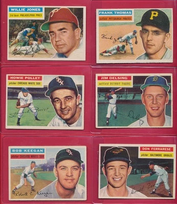 LOT 6) UNCREASED 1956 TOPPS GRAY #54 127 153 262 266 338 MID-GRADE VINTAGE TPHLC - Image 1 of 4