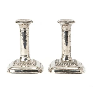 2 Säulenförmige Kerzenhalter / Leuchter / Kerzenständer - Sterling Silber 925 - Bild 1 von 9