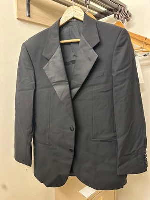 Б/у подлинный Valentino мужской двубортный черный блейзер размер 38 короткие - Изображение 1 из 4