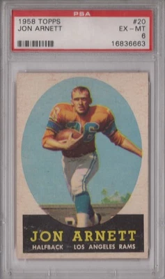 Jon Arnett 1958 Topps PSA 6 EX-MT Graded Card Los Angeles Rams Rookie #20 - Image 1 of 2