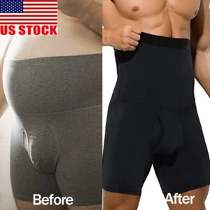 Hombres Lo último Pantalones Cortos de Compresión Cintura Alta Barriga Delgados Formador de Cuerpo Pantalones de Faja - Imagen 1 de 25