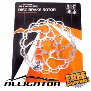 ALLIGATOR Aries Disc Brake Rotor 160mm 180mm 203mm -Silver MTB Road Bike - Picture 1 of 2