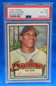 1952 TOPPS # 24 Luke Easter BLACK BACK PSA 4 VG-EX # 70823297 CLEVELAND INDIANS - Picture 1 of 2