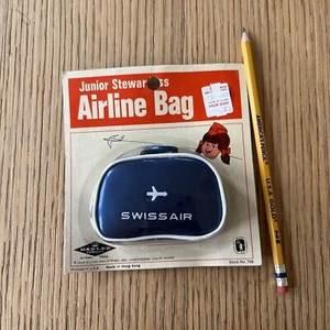 Vintage 1968 Swissair Swiss Airlines  Zippered Mini Bag Sealed New - Picture 1 of 4