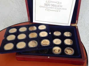 $100 Million Gold Classics Collection 24K Gold Plated 24 Coins in Case - Picture 1 of 6
