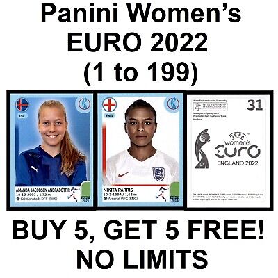 Panini Women's Euro 2022 (Numbers 1 To 199) **Please Select Stickers** • 1£