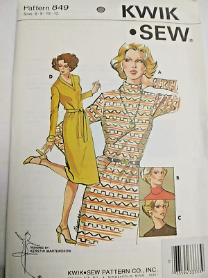 Dress Pullover Fitted Knit 6 8 10 12 Kwik Sew 849 Sewing Pattern UC VTG Sheath - Image 1 of 4