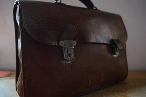 authentic antique vintage leather bag - Picture 1 of 6