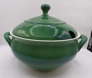 Vintage Green Ceramic Soup Tureen With Lid E.S. USA - Picture 1 of 6