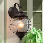LNC Exterior Porch Light Fixture,17" Large Size Globe Seeded Glass & Metal Ca...