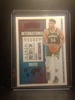 2020-21 Panini Contenders International Ticket Red Giannis Antetokounmpo #20 - Image 1 of 2