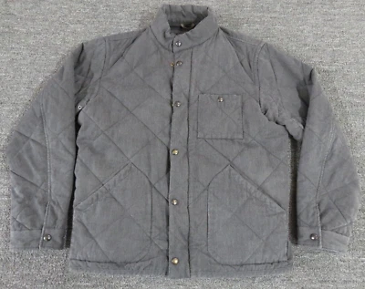 J Crew пальто мужской размер большой серый полный молнии длинным рукавом тяжелый стеганый - Изображение 1 из 4