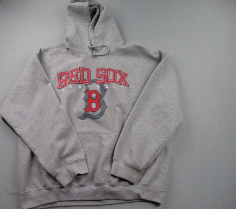 Red Sox Hoodie Mens Extra Large Gray Sweater Graphic MLB Baseball Stitches Cover