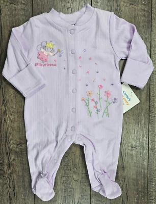 Ropa de bebé niña nueva vintage Carter's recién nacido púrpura princesa pies conjunto Foto 1 de 3