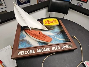 STROH'S "WELCOME ABOARD BEER LOVERS"  BOAT  SAILING SAIL BEACH SIGN LIGHTED 3-D - Picture 1 of 7