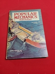 Popular Mechanics Magazine - November 1946 Barge Carring Ship - Picture 1 of 2