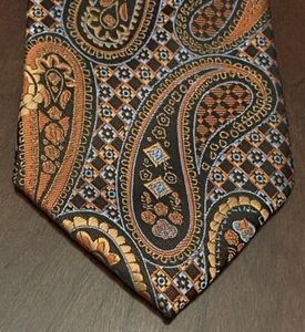 Hi Tie Orange Hand Made 100% Silk Men’s Neck Tie - Picture 1 of 10