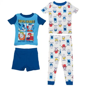 DC Super Heroes Justice League 4-Piece Toddler Pajama Set Blue - Picture 1 of 16