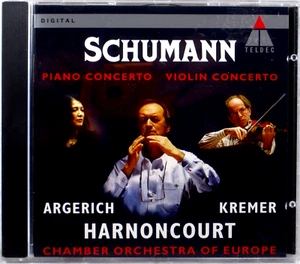 TELDEC Schumann ARGERICH KREMER Violin & Piano Concertos (CD, 1994, GERMANY) NM - Imagen 1 de 4