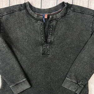 ANTHROPOLOGIE Pilcro Damen Shirt Split Hem Tunika Distressed Relaxed Grau Large - Bild 1 von 15