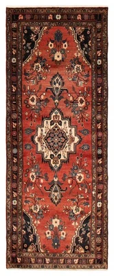 Vintage Hand-knotted Runner Rug 3'8" x 9'6" Traditional Oriental Wool Carpet - Image 1 of 4