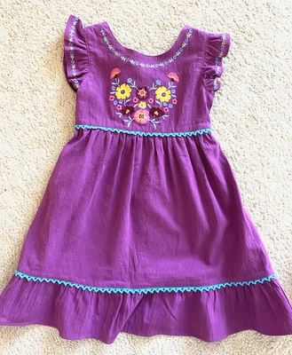 Vestido Blueberi Boulevard Niñas Colorido Bordado Flores Talla 5 Foto 1 de 4