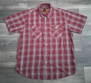Dixxon Flannel Co Magnum Bamboo Pearl Snap Maroon Plaid Shirt Mens XL - Picture 1 of 9