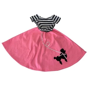 Girls 50s Soda Shop Sweetie Halloween Costume Dress Up Poodle Skirt Size 8/10 - Picture 1 of 7