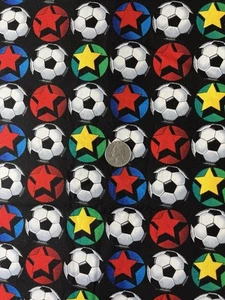 Timeless Treasures  Hi-Fashion Fabrics Cotton Soccer Balls 44" W x 1.75  Yards L - Picture 1 of 2