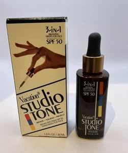 Gotas bronceadoras Vacation Studio Tone SPF50 3 en 1 tamaño completo 1 oz/30 ml nuevas en caja caducidad 6/26 - Imagen 1 de 9