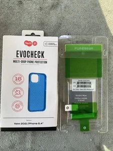 Tech 21 Evolite Phone Case For iPhone 12 Mini/ 13 Mini -blue W/screen Protector - Picture 1 of 2