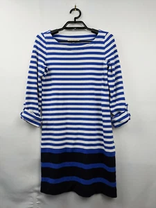 Vestido Jones New York Sport Para Mujer S Azul Blanco Rayas Suéter Cuello Barco-LEER - Imagen 1 de 5
