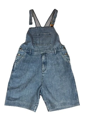 Винтажный 90-х джинсовой ткани Express подлинный оригинальный шорты Детский комбинезон женщин M в полоску Y2K - Изображение 1 из 4